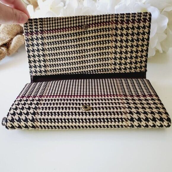 Vintage 1970s Lauren By Ralph Lauren Women's Trifold Textile Houndstooth - Picture 11 of 16